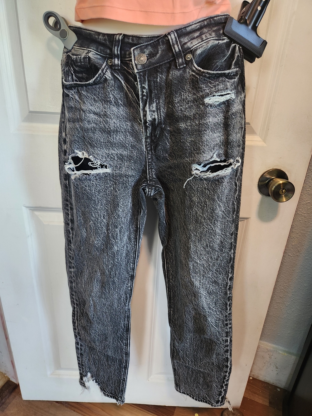 American Eagle Outfitters Black and Gray Washed Jeans